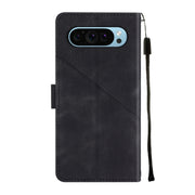 For Google Pixel 9 / 9 Pro Skin-feel Embossed Leather Phone Case(Black)