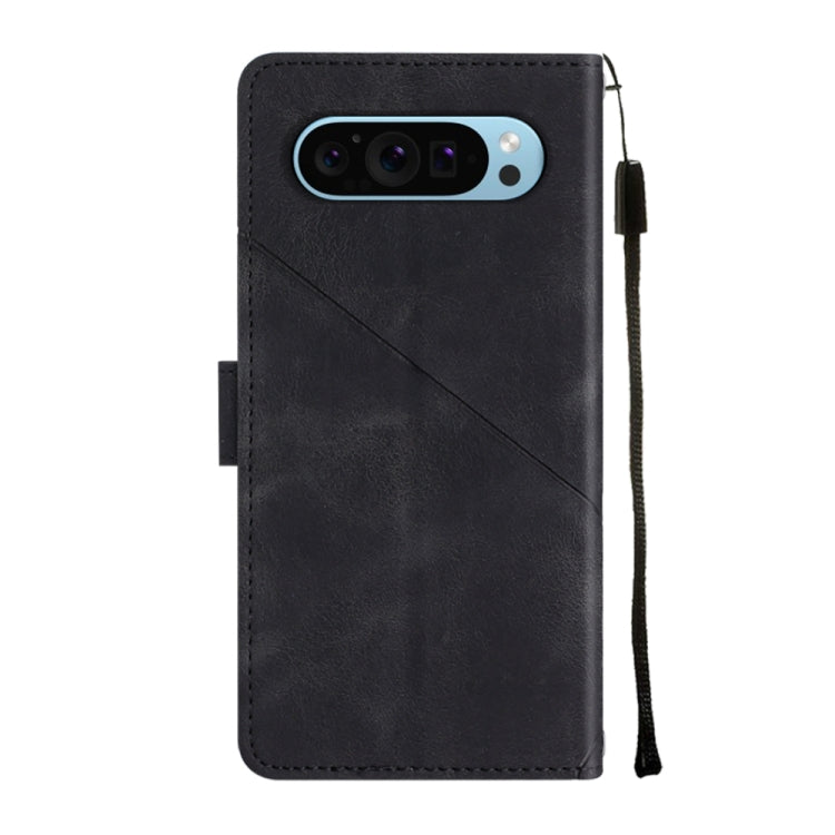 For Google Pixel 9 / 9 Pro Skin-feel Embossed Leather Phone Case(Black)