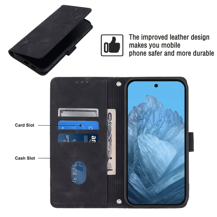 For Google Pixel 9 / 9 Pro Skin-feel Embossed Leather Phone Case(Black)