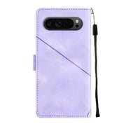 For Google Pixel 9 Pro XL Skin-feel Embossed Leather Phone Case(Light Purple)