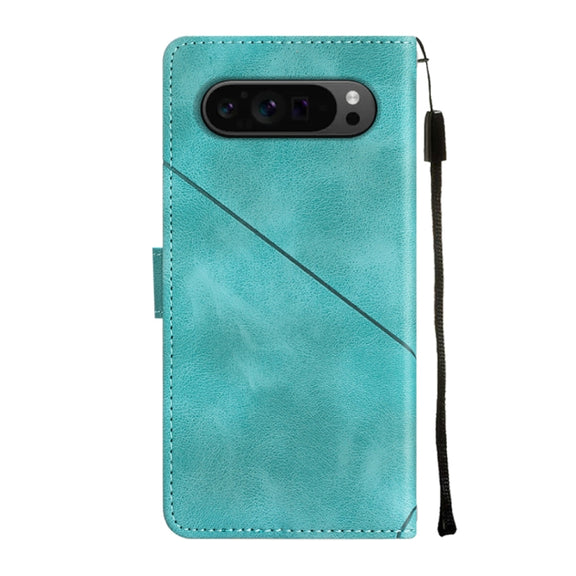 For Google Pixel 9 Pro XL Skin-feel Embossed Leather Phone Case(Green)