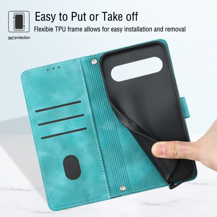 For Google Pixel 9 Pro XL Skin-feel Embossed Leather Phone Case(Green)