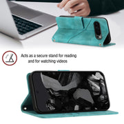 For Google Pixel 9 Pro XL Skin-feel Embossed Leather Phone Case(Green)