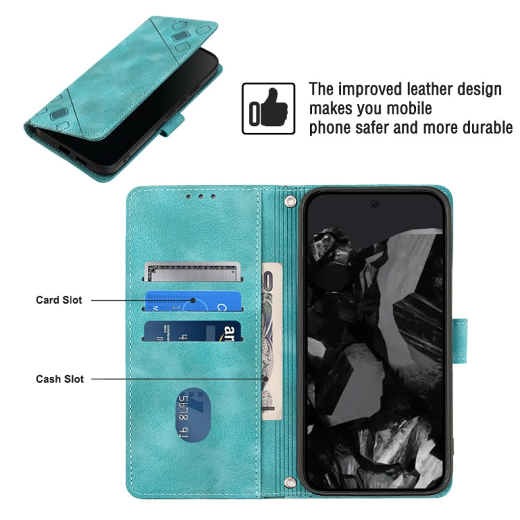 For Google Pixel 9 Pro XL Skin-feel Embossed Leather Phone Case(Green)