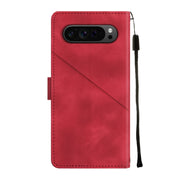For Google Pixel 9 Pro XL Skin-feel Embossed Leather Phone Case(Red)