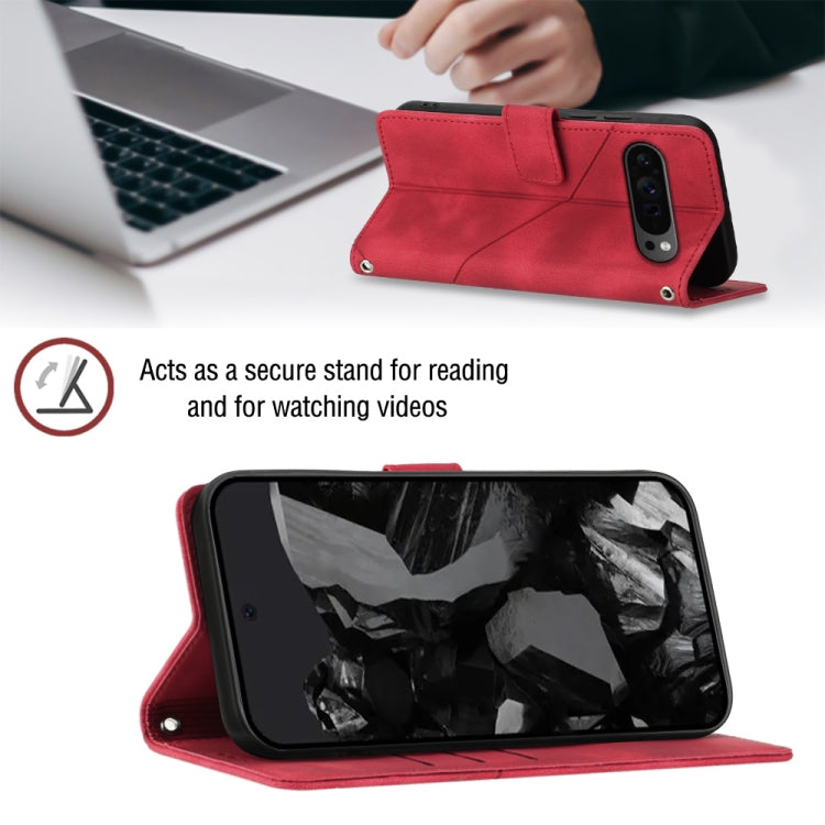 For Google Pixel 9 Pro XL Skin-feel Embossed Leather Phone Case(Red)