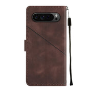 For Google Pixel 9 Pro XL Skin-feel Embossed Leather Phone Case(Brown)