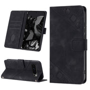 For Google Pixel 9 Pro XL Skin-feel Embossed Leather Phone Case(Black)