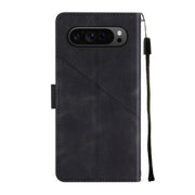 For Google Pixel 9 Pro XL Skin-feel Embossed Leather Phone Case(Black)