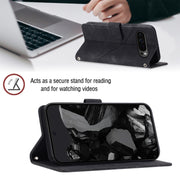 For Google Pixel 9 Pro XL Skin-feel Embossed Leather Phone Case(Black)