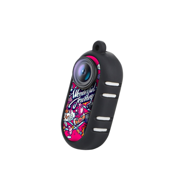For Insta360 GO 3 Sunnylife Cooling Silicone Case Stickers Skin Wrap Lens Cover with Neck Strap(Black)
