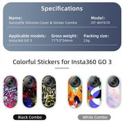 For Insta360 GO 3 Sunnylife Cooling Silicone Case Stickers Skin Wrap Lens Cover with Neck Strap(White)