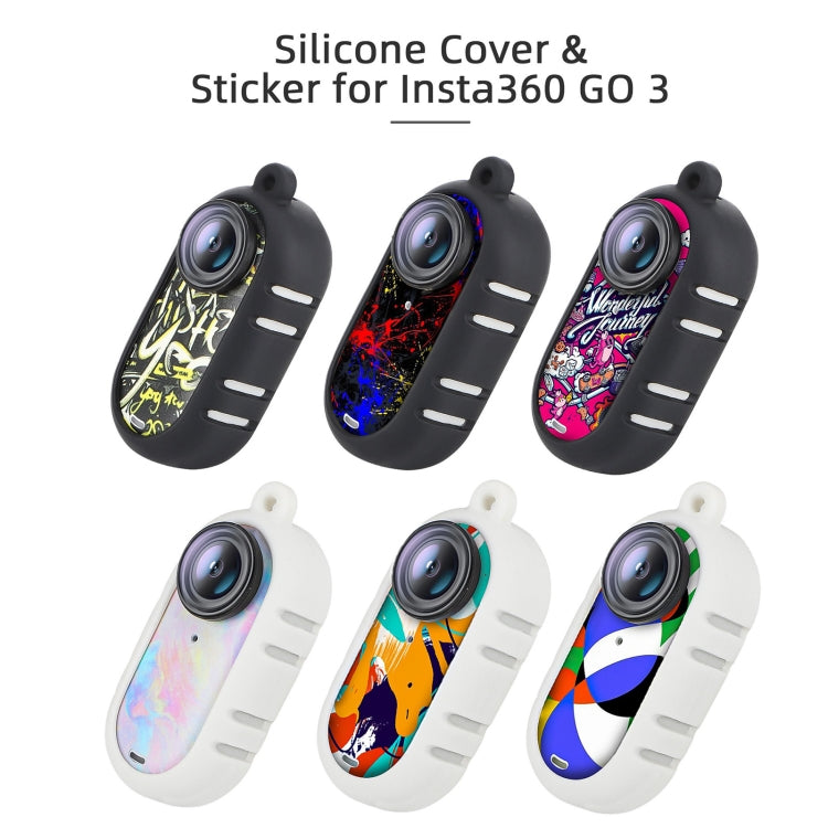 For Insta360 GO 3 Sunnylife Cooling Silicone Case Stickers Skin Wrap Lens Cover with Neck Strap(White)
