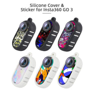 For Insta360 GO 3 Sunnylife Cooling Silicone Case Stickers Skin Wrap Lens Cover with Neck Strap(White)