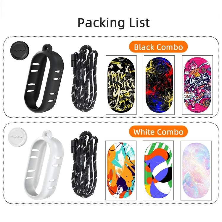 For Insta360 GO 3 Sunnylife Cooling Silicone Case Stickers Skin Wrap Lens Cover with Neck Strap(White)