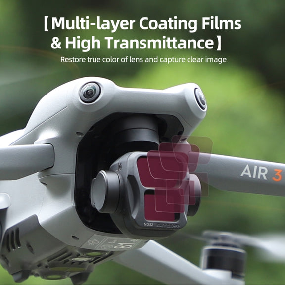 For DJI Air 3 Sunnylife Camera Lens Filter, Filter:ND16