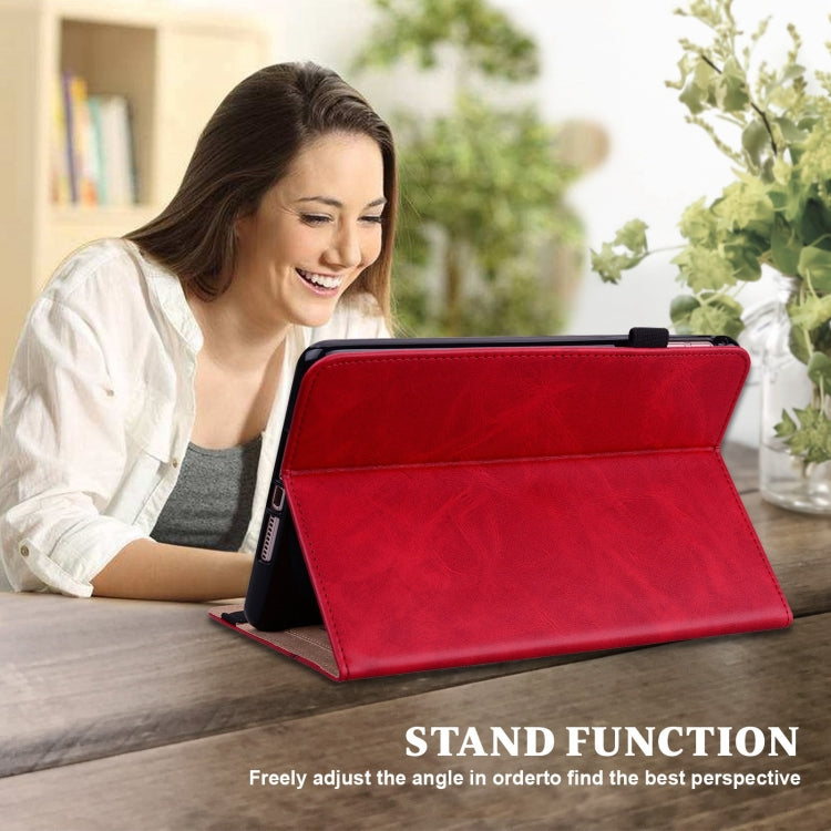 For Lenovo Xiaoxin Pad Pro 12.7 Solid Color Stripe Embossed Leather Tablet Case(Red)