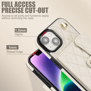 For iPhone 13 mini Crossbody Rhombic Horizontal Wallet Leather Phone Case(White)