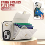 For iPhone 13 mini Crossbody Rhombic Horizontal Wallet Leather Phone Case(White)
