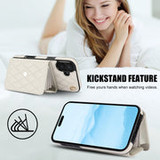 For iPhone 16 Plus Crossbody Rhombic Horizontal Wallet Leather Phone Case(White)