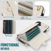 For iPhone 16 Plus Crossbody Rhombic Horizontal Wallet Leather Phone Case(White)