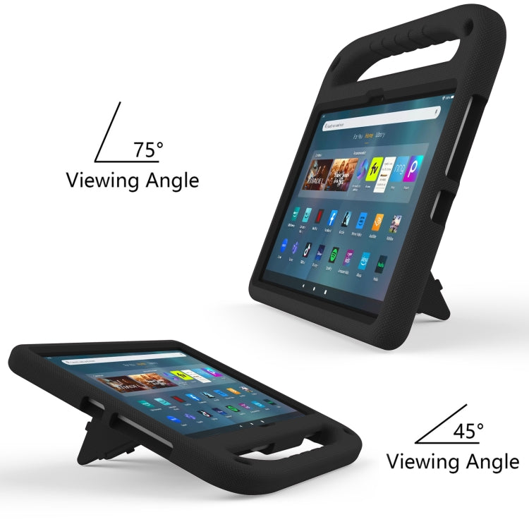 For Amazon Kindle Fire Max 11 Handle EVA Shockproof Tablet Case with Holder(Black)
