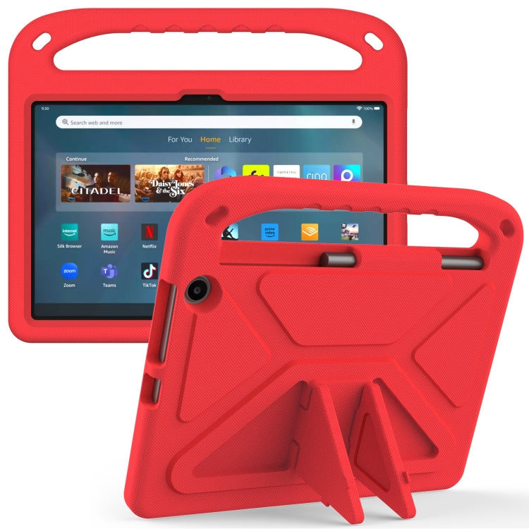 For Amazon Kindle Fire Max 11 Handle EVA Shockproof Tablet Case with Holder(Red)