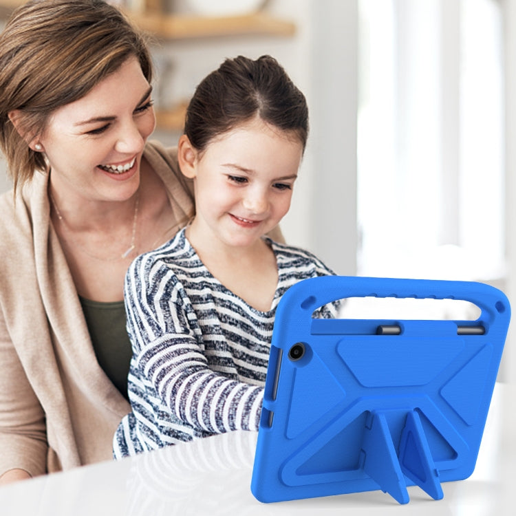 For Amazon Kindle Fire Max 11 Handle EVA Shockproof Tablet Case with Holder(Blue)