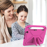 For Amazon Kindle Fire Max 11 Handle EVA Shockproof Tablet Case with Holder(Rose Red)