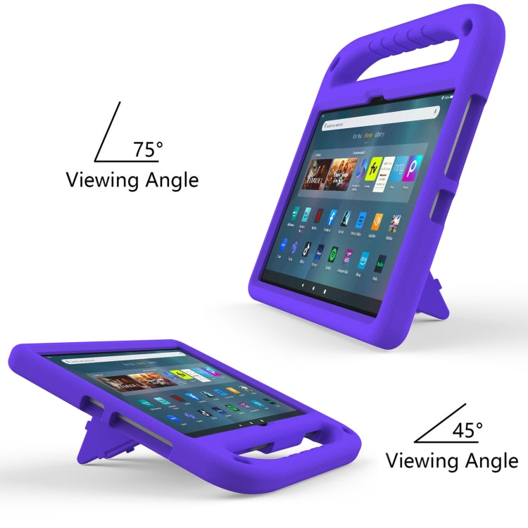 For Amazon Kindle Fire Max 11 Handle EVA Shockproof Tablet Case with Holder(Purple)