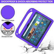 For Amazon Kindle Fire Max 11 Handle EVA Shockproof Tablet Case with Holder(Purple)