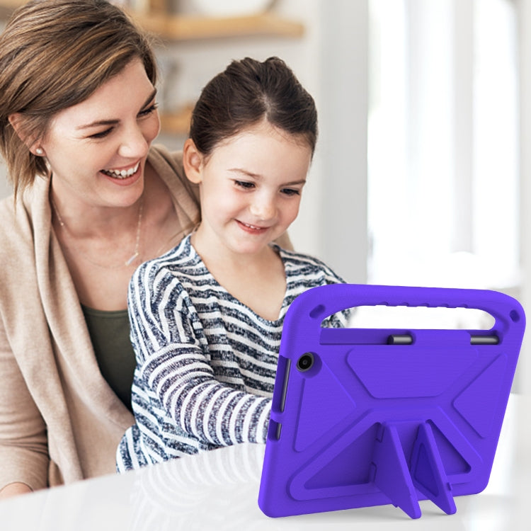 For Amazon Kindle Fire Max 11 Handle EVA Shockproof Tablet Case with Holder(Purple)