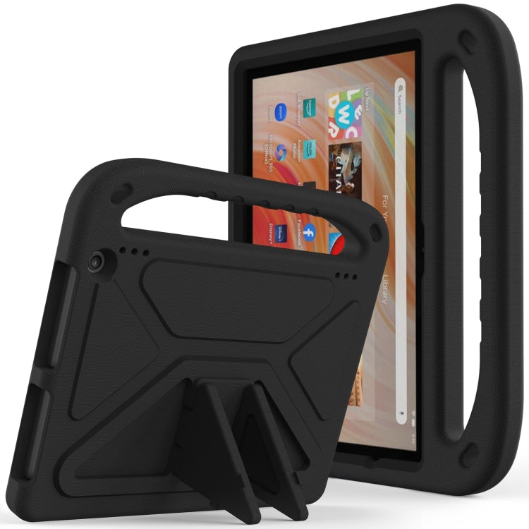 For Amazon Kindle Fire HD 10 2023 Handle EVA Shockproof Tablet Case with Holder(Black)