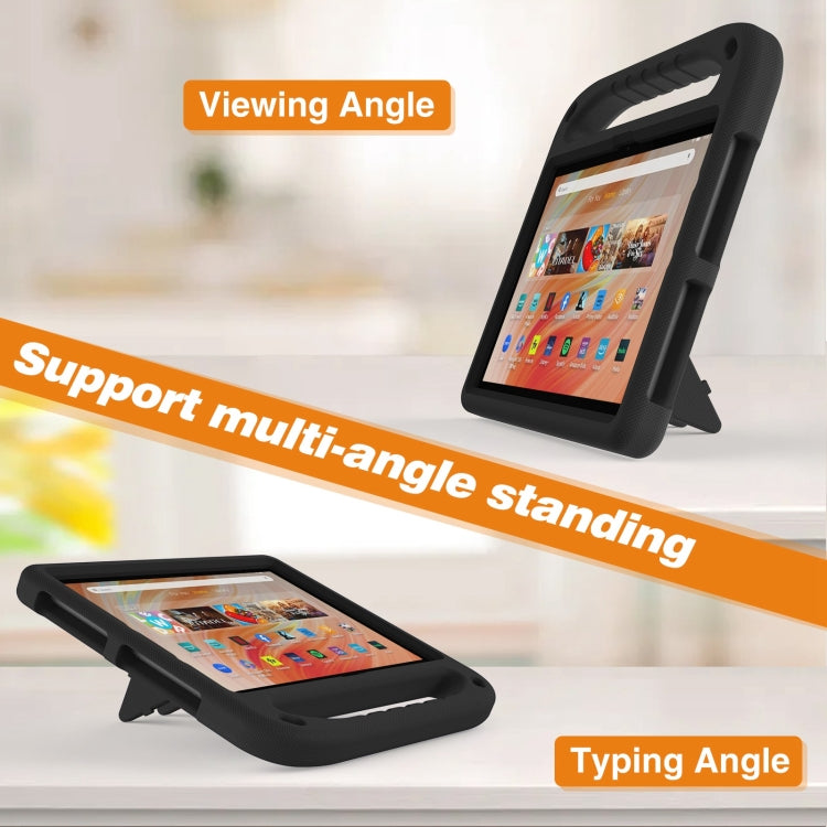 For Amazon Kindle Fire HD 10 2023 Handle EVA Shockproof Tablet Case with Holder(Black)