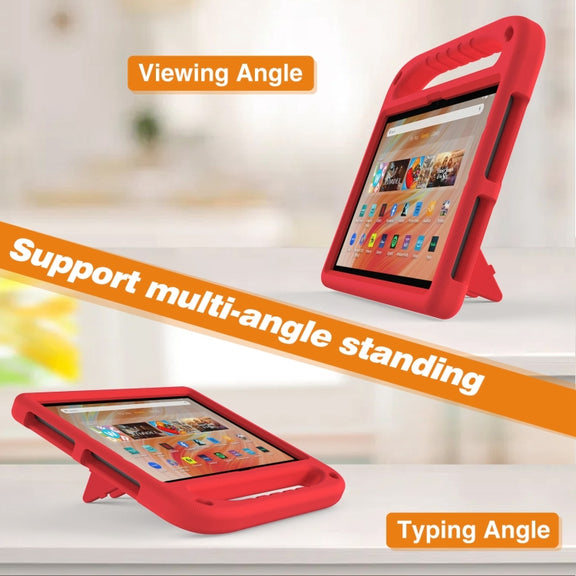 For Amazon Kindle Fire HD 10 2023 Handle EVA Shockproof Tablet Case with Holder(Red)