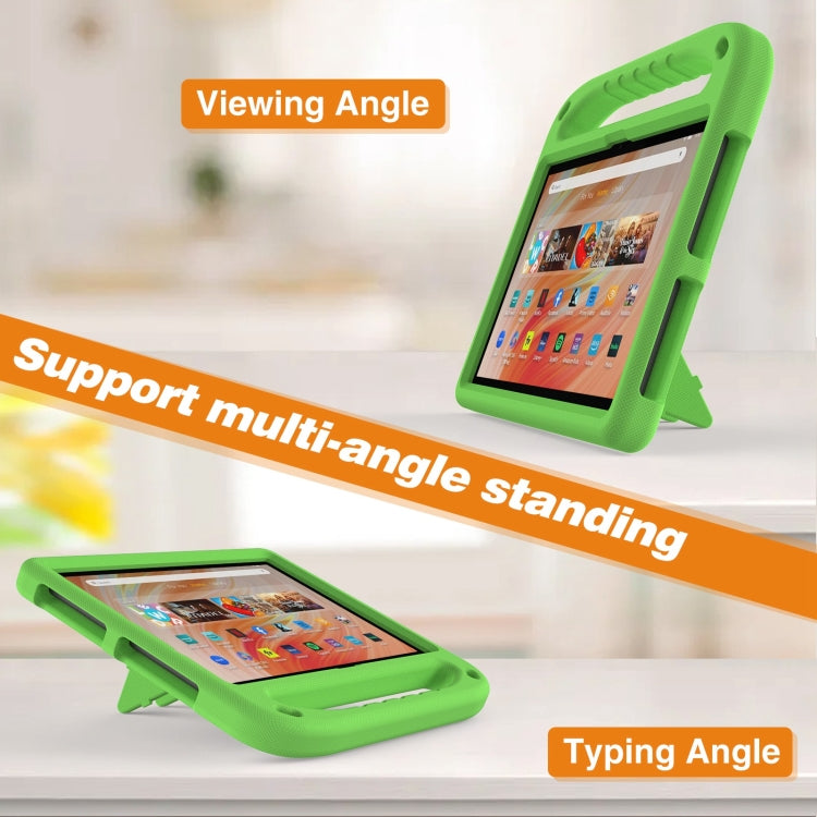 For Amazon Kindle Fire HD 10 2023 Handle EVA Shockproof Tablet Case with Holder(Green)