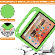 For Amazon Kindle Fire HD 10 2023 Handle EVA Shockproof Tablet Case with Holder(Green)