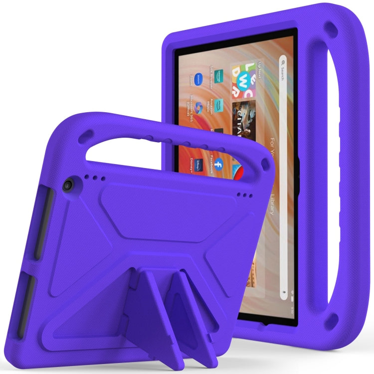 For Amazon Kindle Fire HD 10 2023 Handle EVA Shockproof Tablet Case with Holder(Purple)