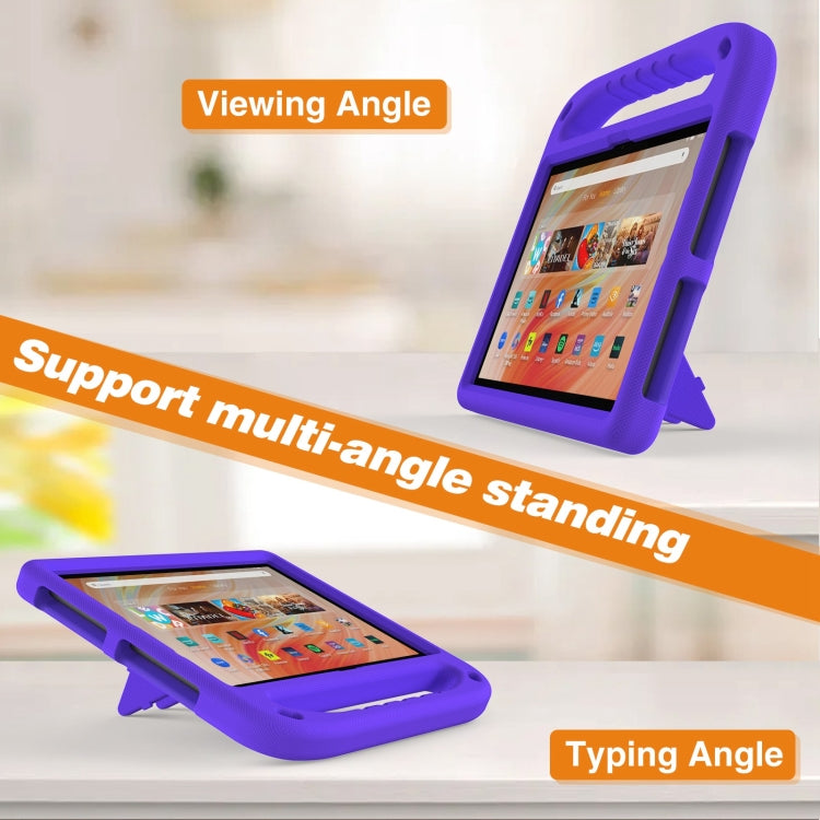 For Amazon Kindle Fire HD 10 2023 Handle EVA Shockproof Tablet Case with Holder(Purple)