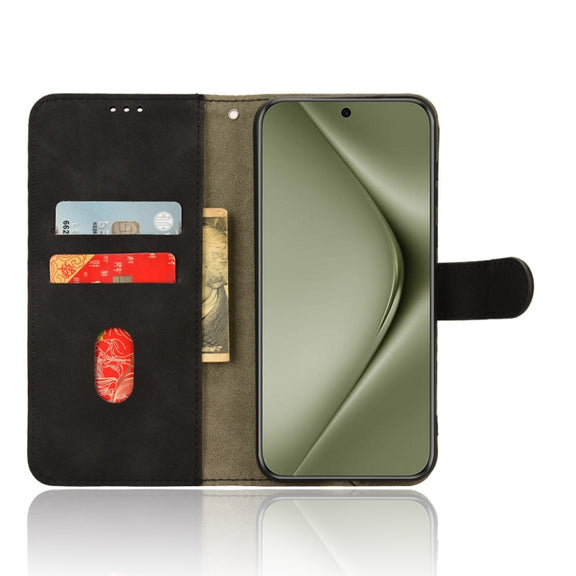 For Huawei Pura 70 Pro Skin Feel Magnetic Flip Leather Phone Case(Black)