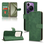 For Huawei Pura 70 Pro Skin Feel Magnetic Flip Leather Phone Case(Green)