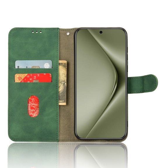 For Huawei Pura 70 Pro Skin Feel Magnetic Flip Leather Phone Case(Green)