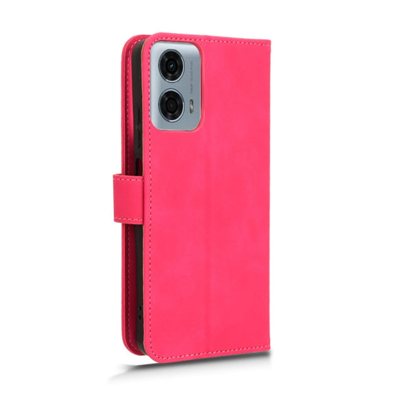 For Motorola Moto G Stylus 5G 2024 Skin Feel Magnetic Flip Leather Phone Case(Rose Red)