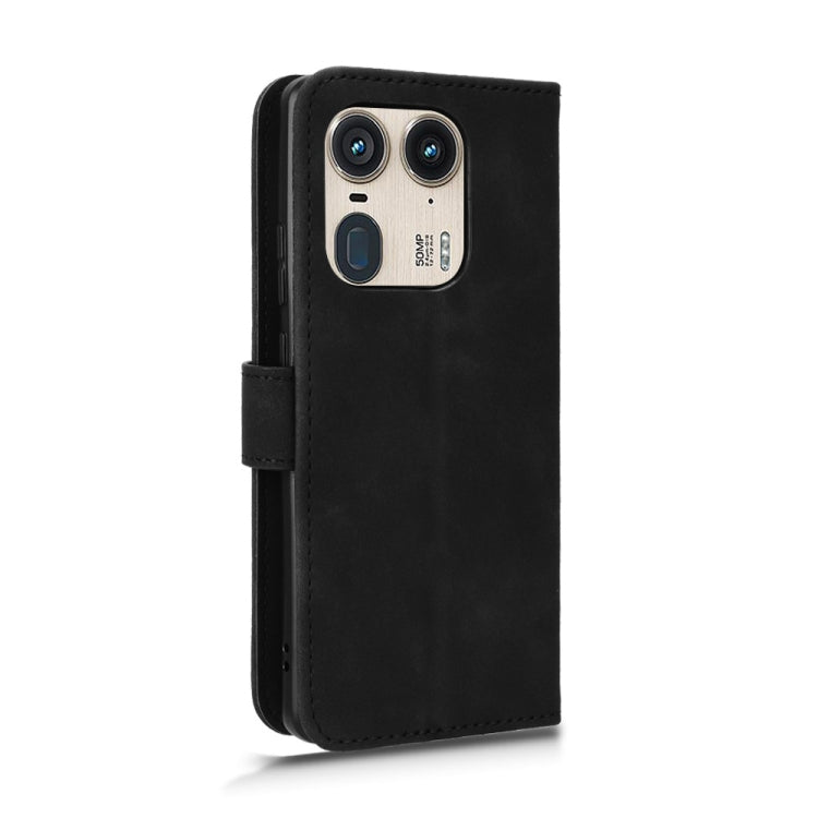 For Motorola Edge 50 Ultra Skin Feel Magnetic Flip Leather Phone Case(Black)
