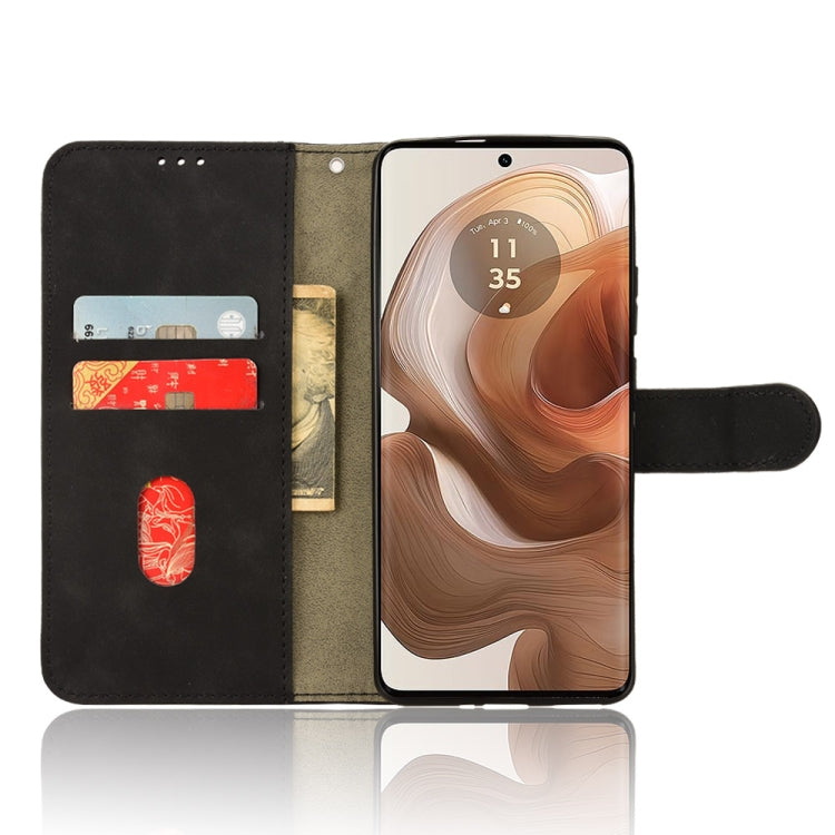 For Motorola Edge 50 Ultra Skin Feel Magnetic Flip Leather Phone Case(Black)