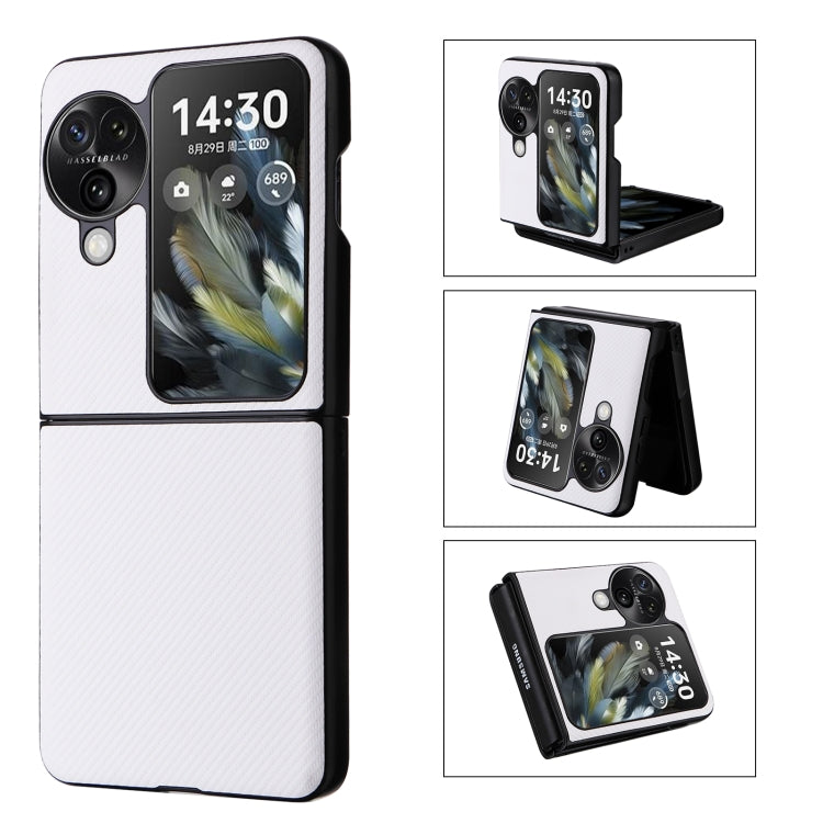 For OPPO Find N3 Flip PU Leather PC Phone Case(White)
