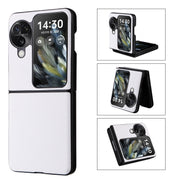 For OPPO Find N3 Flip PU Leather PC Phone Case(White)