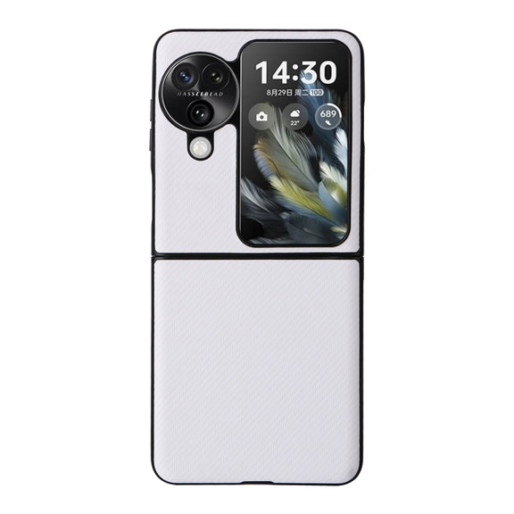 For OPPO Find N3 Flip PU Leather PC Phone Case(White)