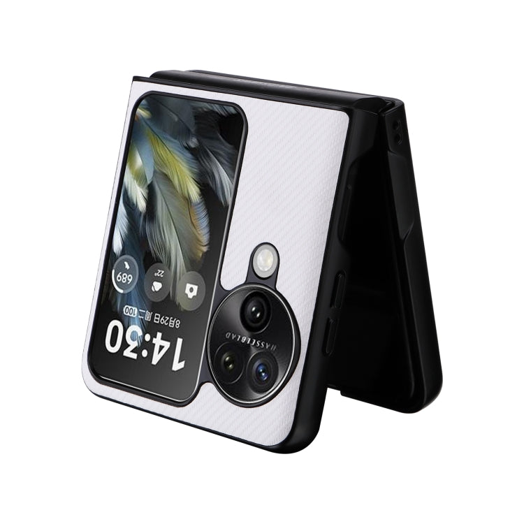 For OPPO Find N3 Flip PU Leather PC Phone Case(White)