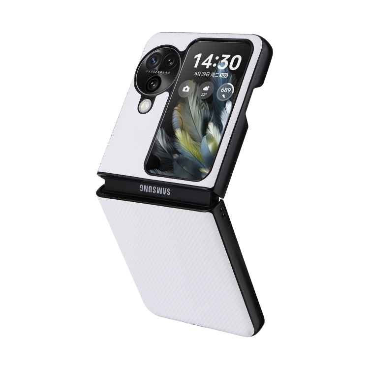 For OPPO Find N3 Flip PU Leather PC Phone Case(White)